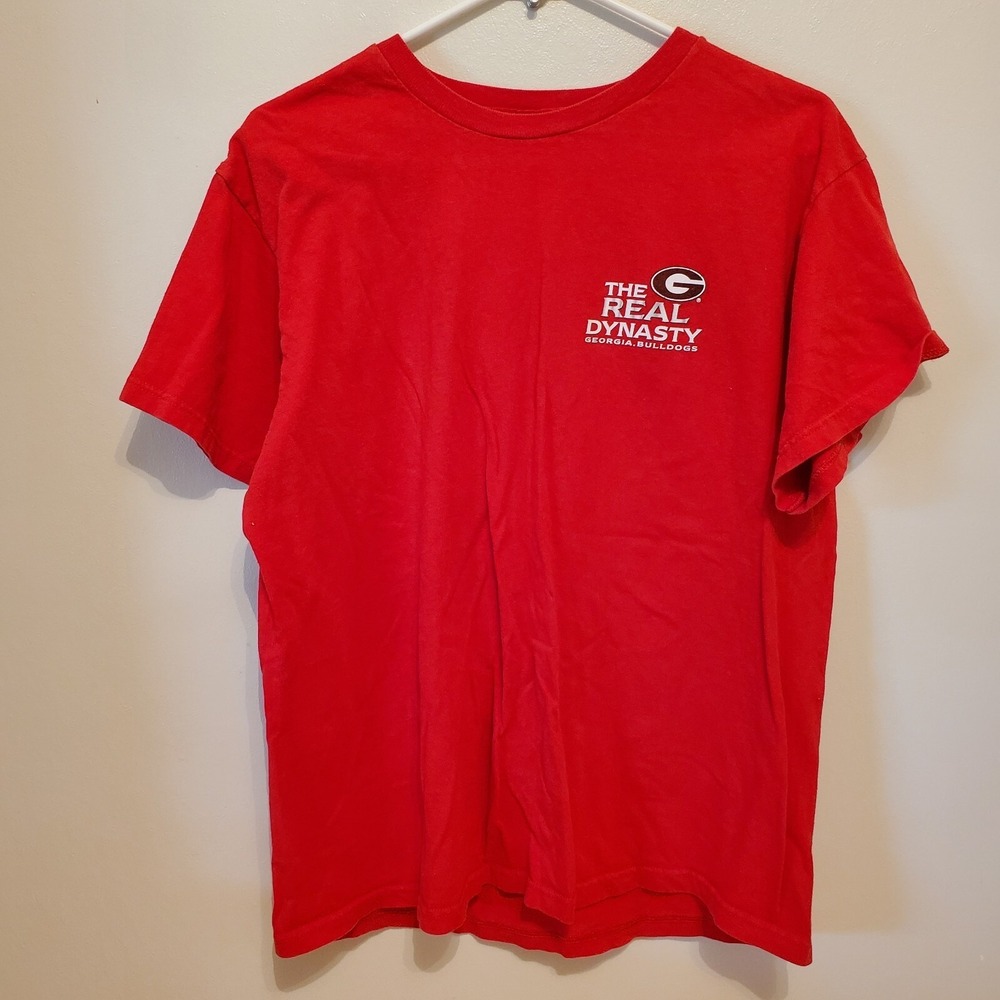 Mens T-Shirt L Red Short Sleeve Georgia Bulldogs